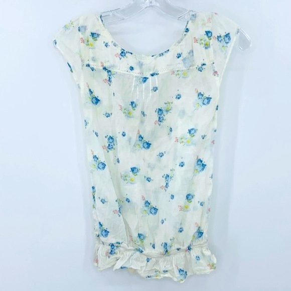 Abercrombie Prairie Floral Peasant Button Front Blouse - Picture 5 of 5